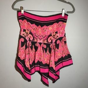 Victoria’s Secret Pink Paisley Silk Strapless Top